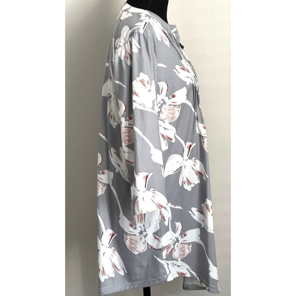 Reborn Women's Tunic/Dress Gray with Florals Size (L) - Picture 8 of 16
